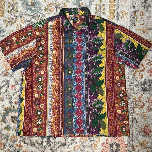 VTG Polo Jeans Co. Ralph Lauren Button Down Short Sleeve Shirt Men's Hawaiian - Picture 3 of 5